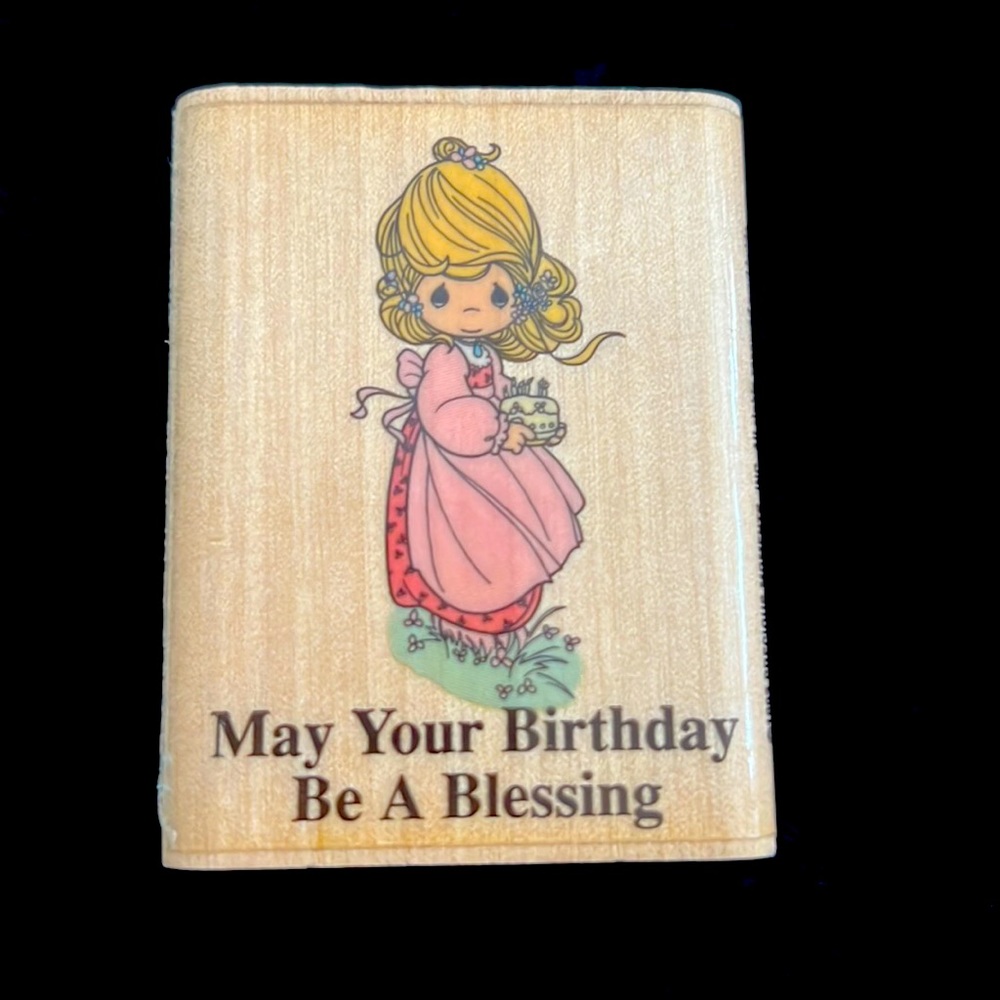 Vintage birthday Precious Moments rubber stamp